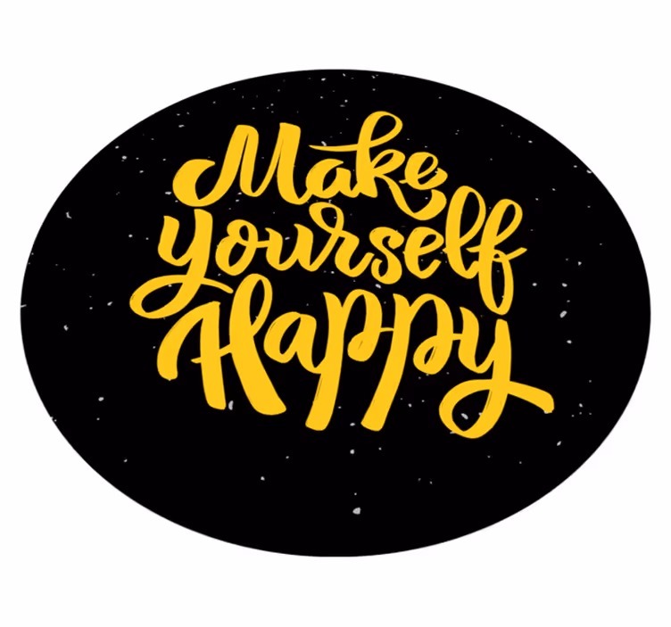 Tappeto vinile frase renditi felice - TenStickers
