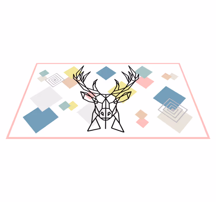 Tappeto vinile geometrico arte origami del cervo - TenStickers