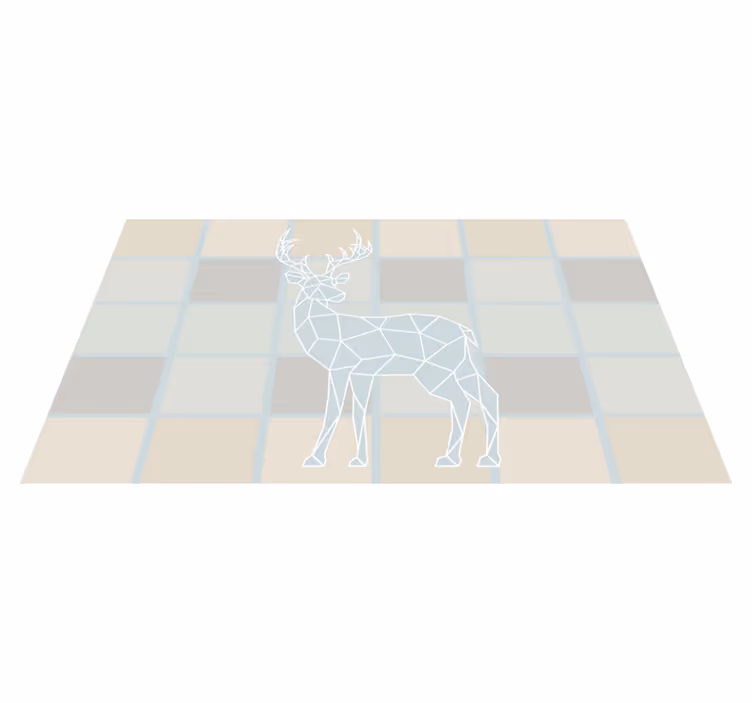 Tappeto vinile animali motivo cervo origami - TenStickers