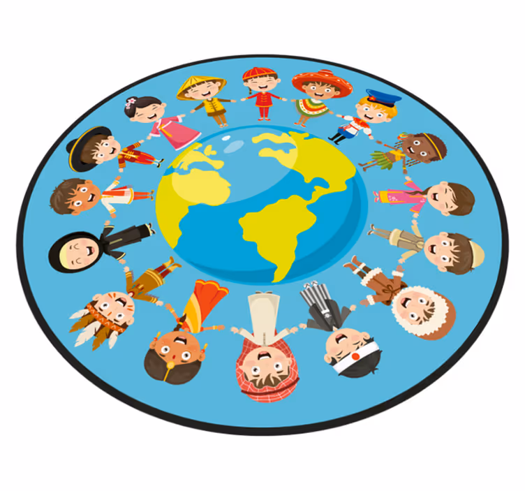 Tappeto vinile per ragazzi personaggi culturali per bambini - TenStickers