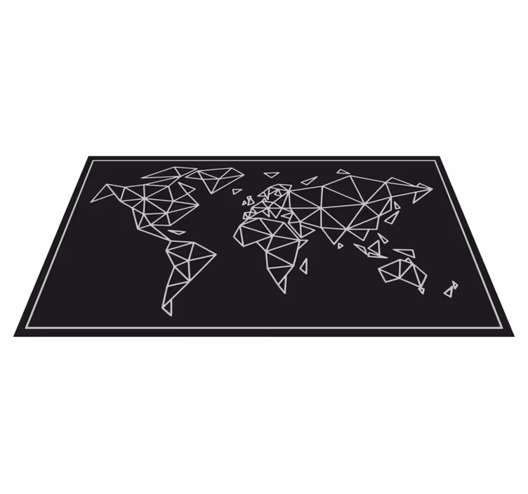 Tappeto vinile mappamondo illustrazione geometrica - TenStickers