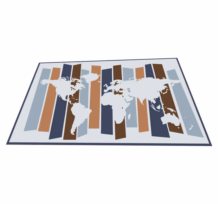 Tappeto vinile mappamondo motivo a strisce astratte - TenStickers