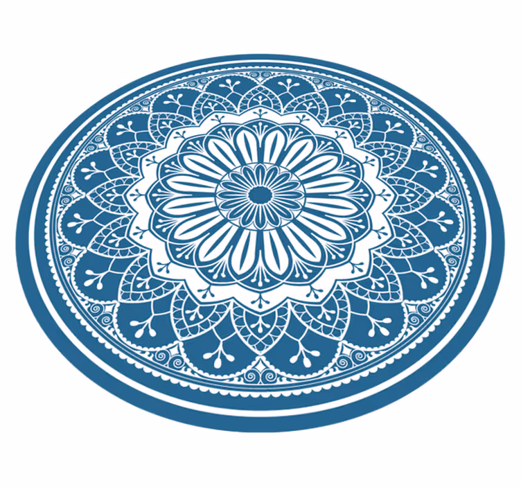 Tappeto vinile mandala mandala blu elegante - TenStickers