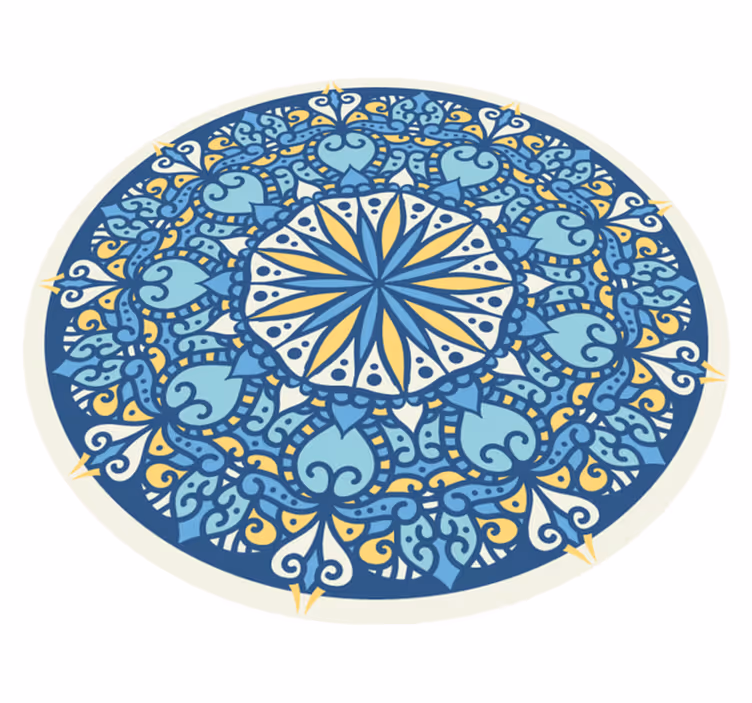 Tappeto vinile Mandala intricato motivo blu - TenStickers