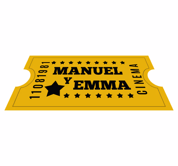 Tappeto vinile con nome biglietto del cinema per coppia - TenStickers