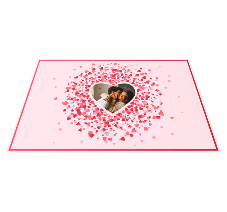Tappeto vinile camera da letto a forma di cuore con foto - TenStickers