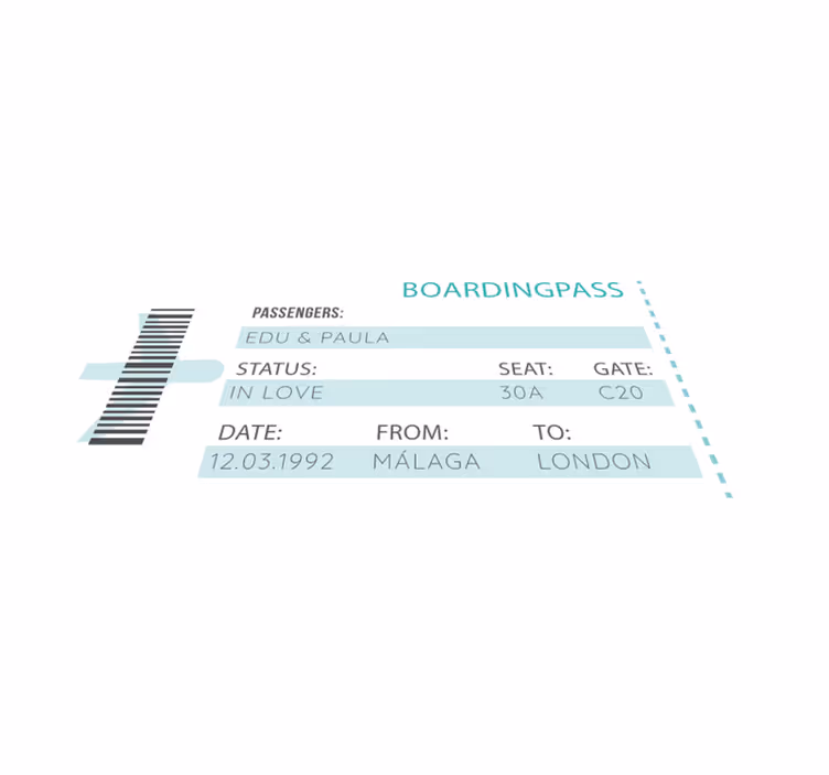 Zerbino pvc carta d'imbarco personalizzata - TenStickers