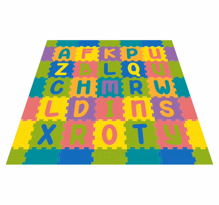 Tappeto vinile alfabeto design di gioco colorato - TenStickers
