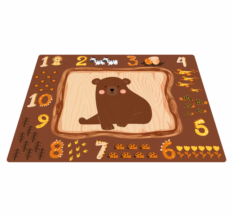 Tappeto vinile per bambini progettazione educativa dell'orso - TenStickers