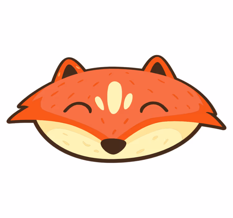 Tappeto vinile per bambini faccia di volpe felice - TenStickers