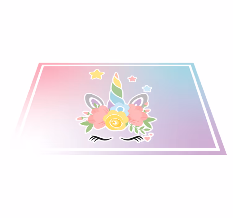 Tappeto vinile per bambini ciondolo floreale unicorno - TenStickers