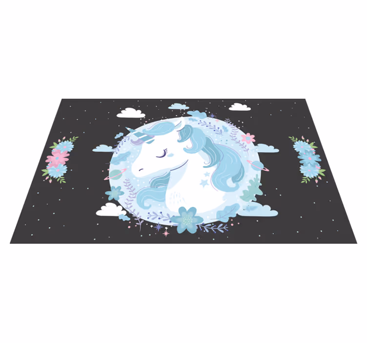 Tappeto vinile per bambini scena da sogno di unicorno - TenStickers