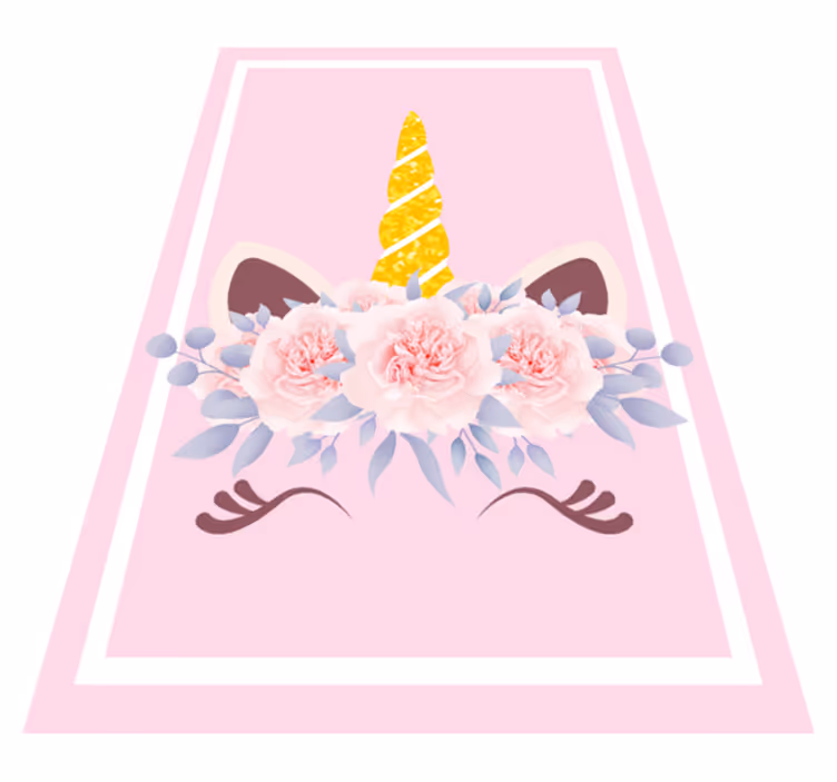 Tappeto vinile per bambini magia floreale dell'unicorno - TenStickers