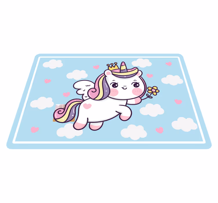 Tappeto vinile per bambini fantasia di unicorno carino - TenStickers