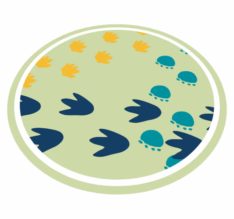 Tappeto vinile per bambini disegno di impronte di dinosauro - TenStickers
