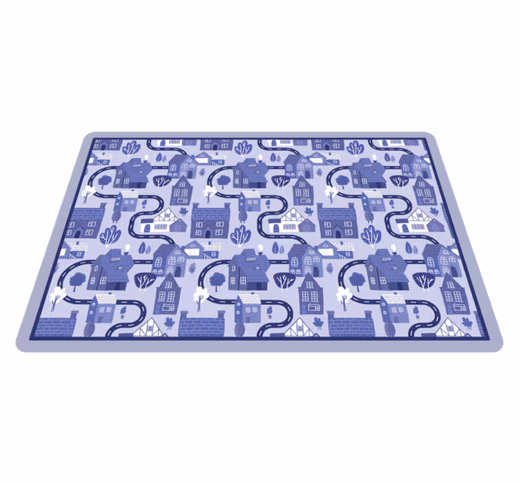Tappeto vinile strade progettazione del paesaggio urbano blu - TenStickers