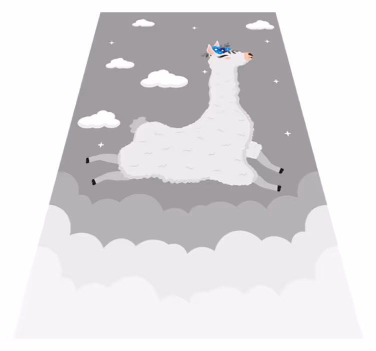 Tappeto vinile per bambini fantasia di lama vivace - TenStickers