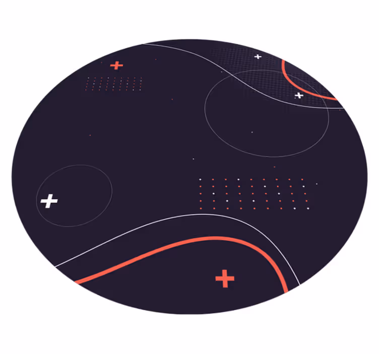 Tappeto vinile moderno motivi curvi astratti - TenStickers