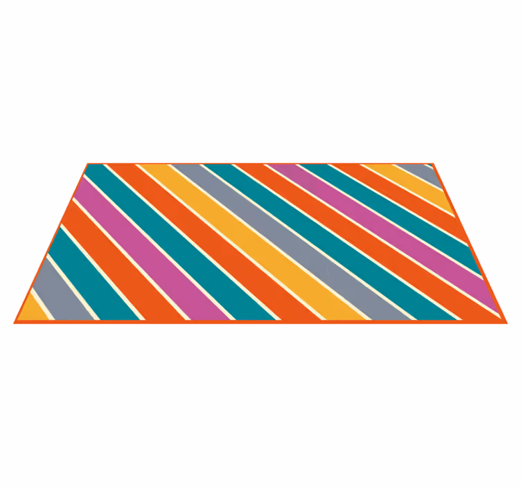 Tappeto in vinile soggiorno superficie a strisce colorate - TenStickers