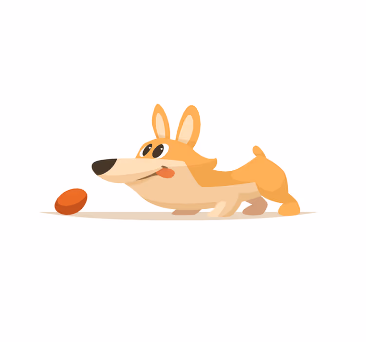 Tappeto vinile per bambini giocoso inseguimento del corgi - TenStickers