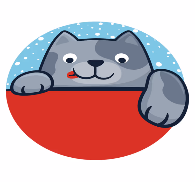 Tappeto vinile animali illustrazione di gatto incantevole - TenStickers