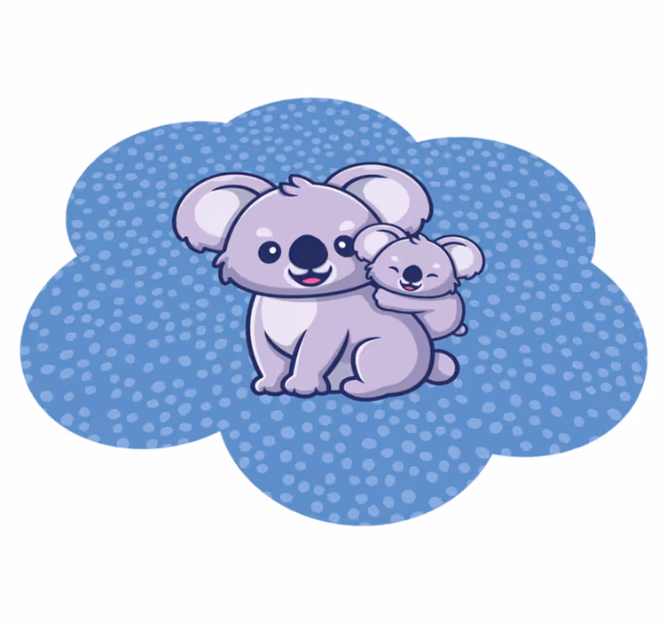 Tappeto vinile per bambini carina coppia di koala - TenStickers