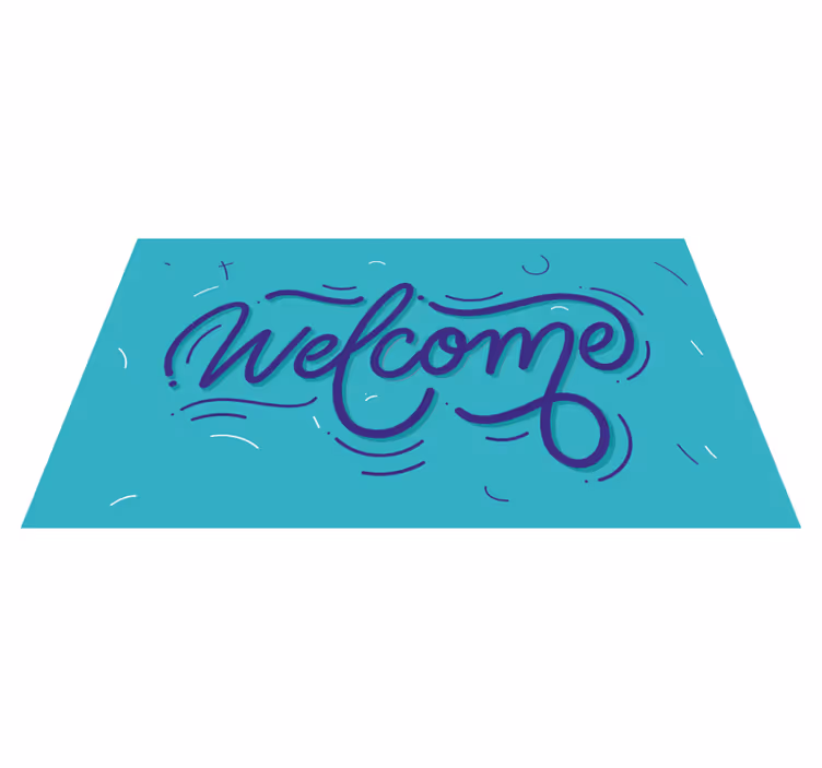 Zerbino pvc benvenuto design blu - TenStickers
