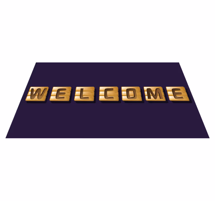 Zerbino pvc piastrelle di benvenuto in legno - TenStickers