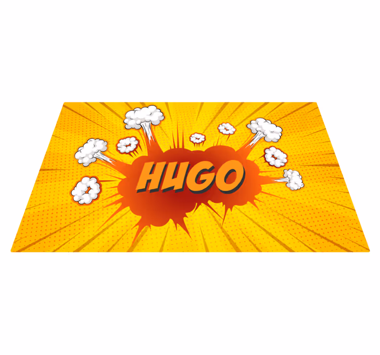 Tappeto vinile con nome esplosione di fumetti - TenStickers
