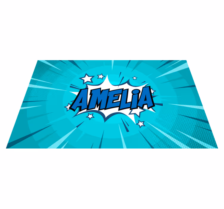 Tappeto vinile per ragazzi nome dello stile del fumetto - TenStickers