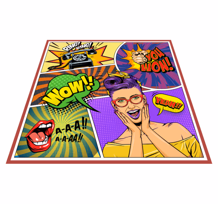 Tappeto vinile per bambini espressioni pop art - TenStickers
