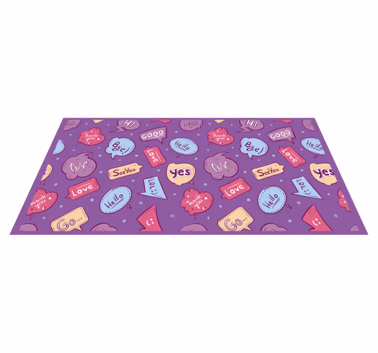 Tappeto vinile frase bolle di messaggio colorate - TenStickers