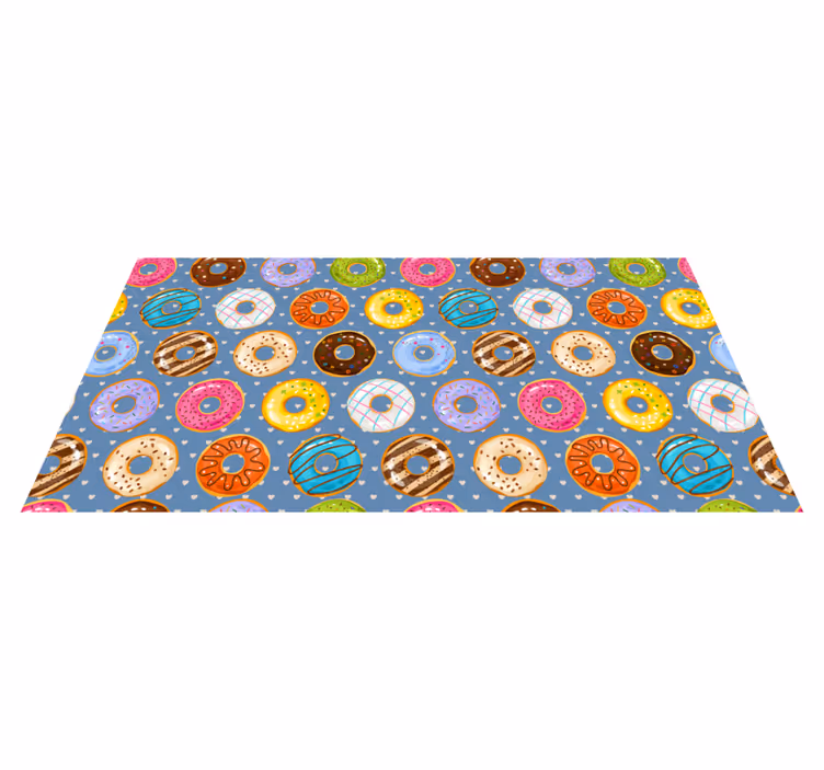 Tappeto pvc cucina motivo vibrante a ciambella - TenStickers