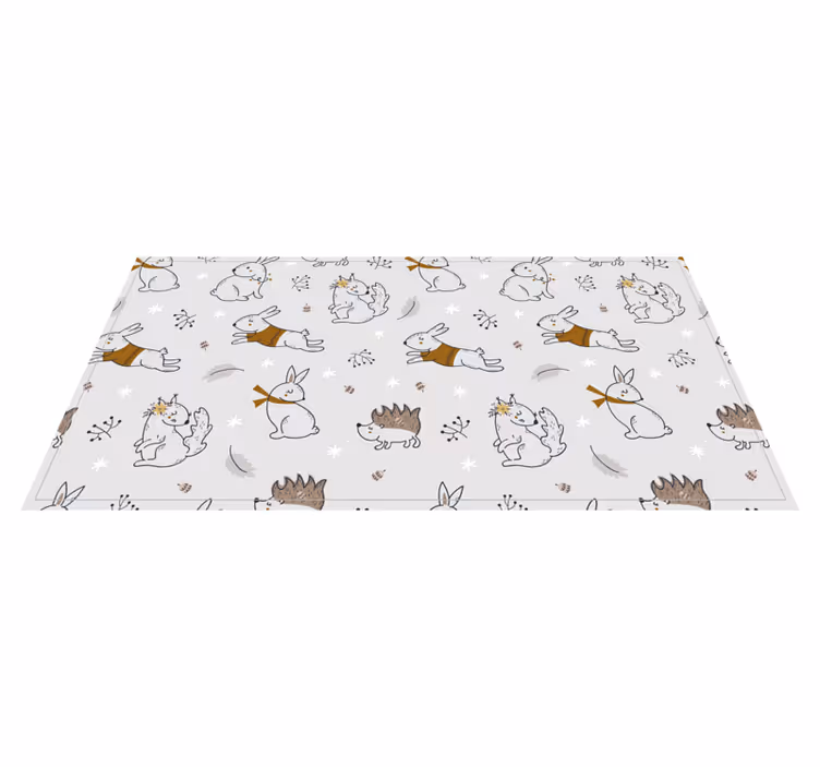 Tappeto vinile per bambini amici della foresta nordica - TenStickers
