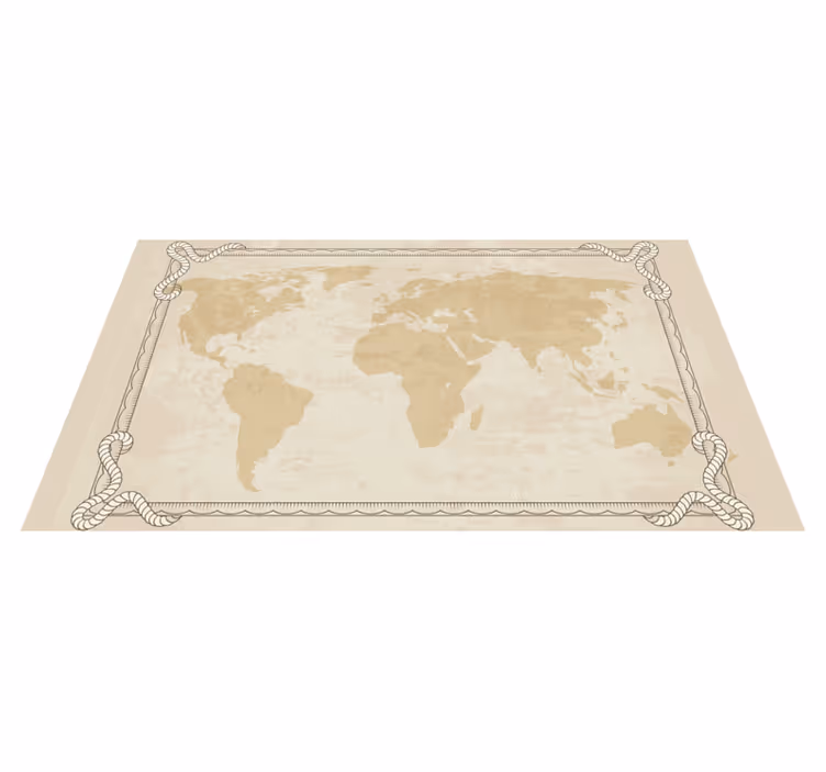 Tappeto vinile mappamondo arte dorata globale - TenStickers