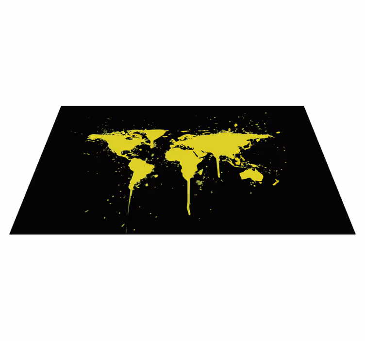 Tappeto vinile per ragazzi mappa del mondo che schizza - TenStickers