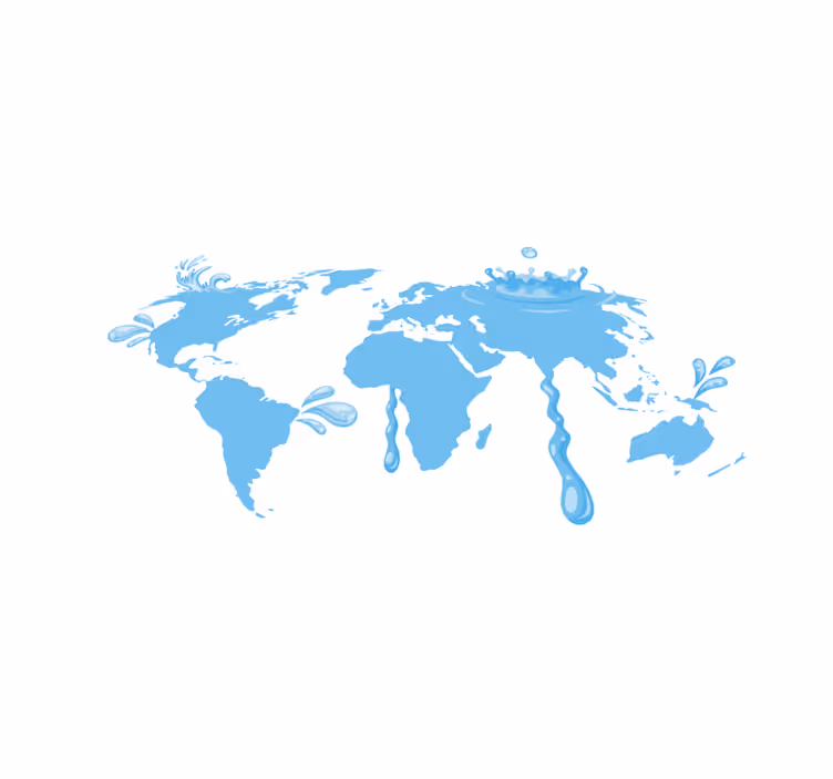 Tappeto vinile mappamondo progettazione di acque blu - TenStickers