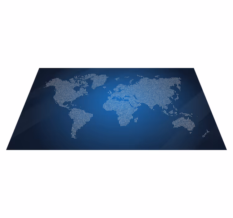Tappeto vinile mappamondo grafica blu - TenStickers
