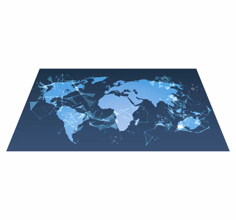 Tappeto vinile mappamondo mappa del mondo geometrica - TenStickers