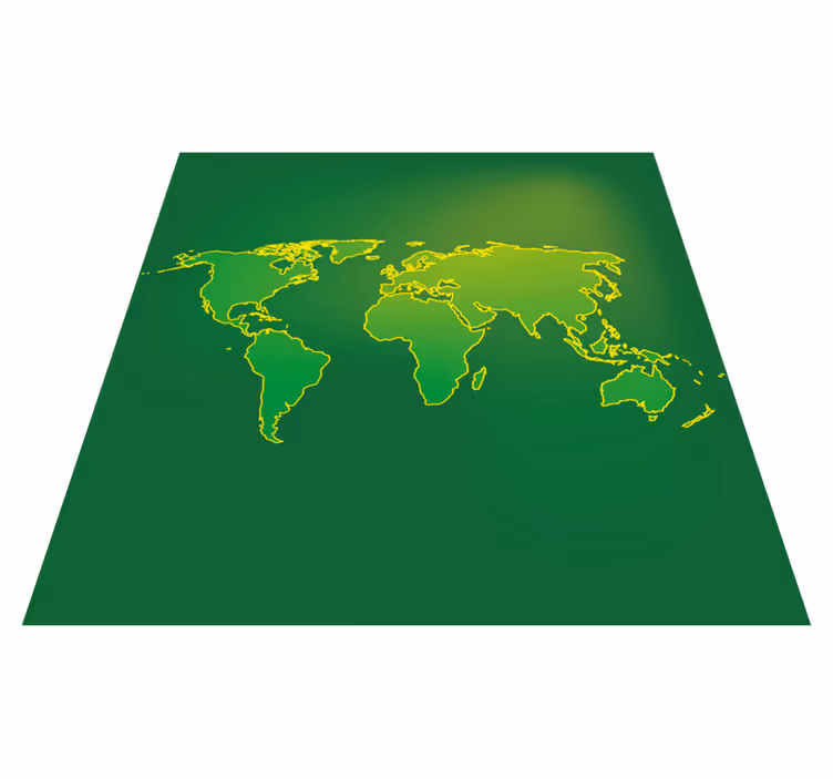 Tappeto vinile mappamondo schema del mondo verde - TenStickers