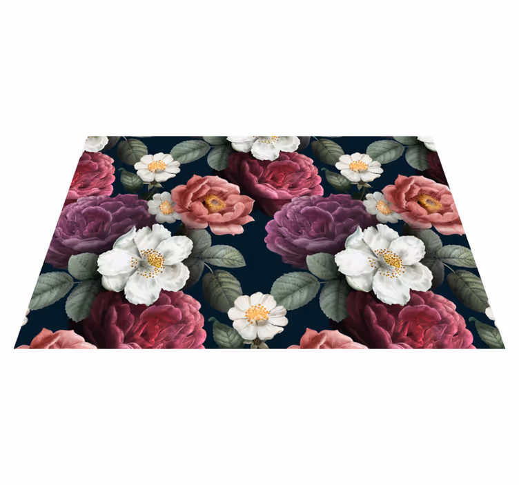 Tappeto vinile fiori raffinatezza botanica chic - TenStickers