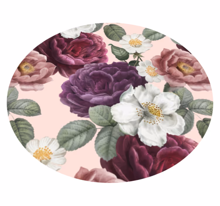 Tappeto vinile fiori composizione elegante di fiori - TenStickers