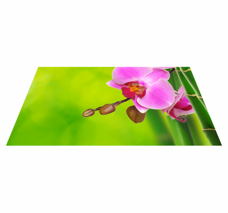 Tappeto vinile fiori delizia di fiori di orchidea - TenStickers