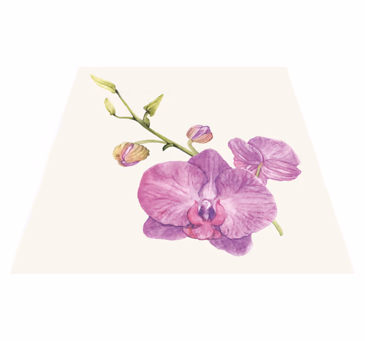 Tappeto vinile fiori fiori di orchidea lilla - TenStickers