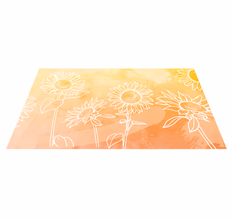 Tappeto vinile fiori disegno di fiore di girasole - TenStickers