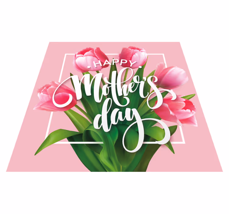 Tappeto vinile fiori tulipani per la festa della mamma - TenStickers