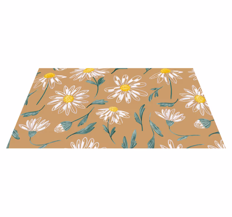 Tappeto vinile fiori motivo margherita - TenStickers