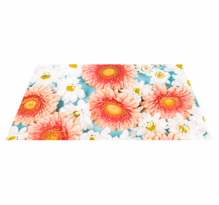 Tappeto vinile fiori fiore vibrante - TenStickers