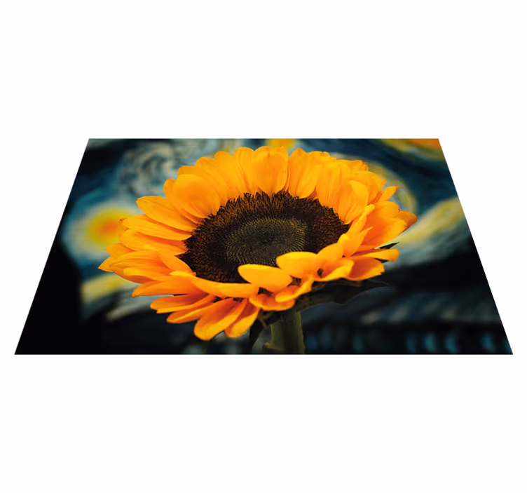 Tappeto vinile fiori girasole che sboccia luminoso - TenStickers
