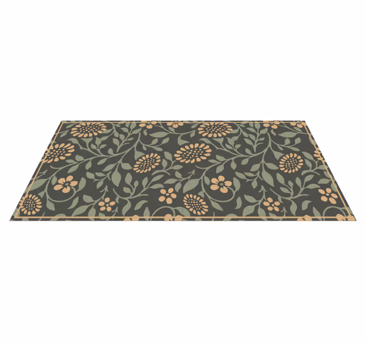 Tappeto vinile fiori motivo verde girasole - TenStickers